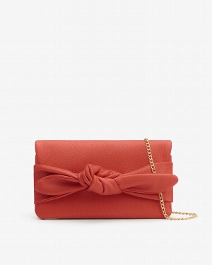 Cuyana Bow Ženske Clutch Torbe Tamno Koraljne | ANA7910KO