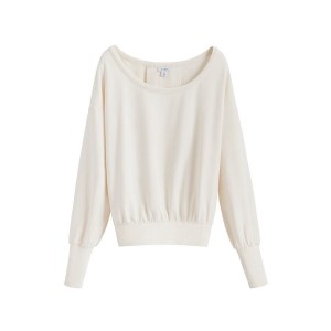 Cuyana French Terry Boatneck Ženske Dukserice Bijele | GSL5532CE