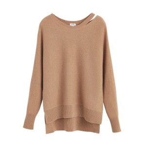 Cuyana Recycled Cashmere Split-Neck Ženske Džemperi Smeđe | TZL5711AX