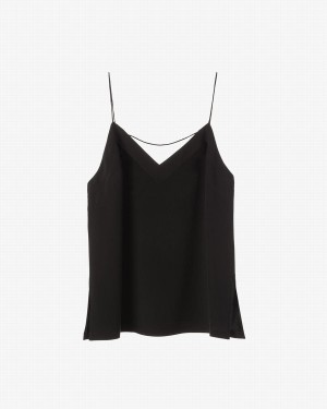 Cuyana Silk Cami Ženske Majica Bez Rukava Crne | UNY4696AJ