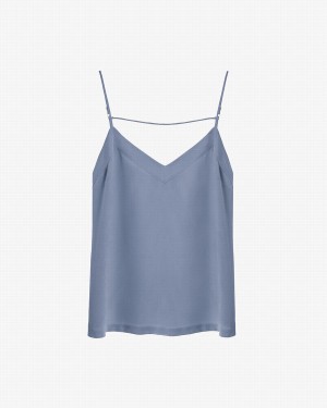 Cuyana Silk Cami Ženske Majica Bez Rukava Plave | IQL146SP