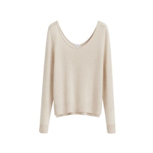 Cuyana Single-Origin Cashmere Scoop Neck Ženske Džemperi Bijele | MGC4471XH