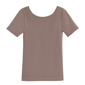 Cuyana Stretch Scoop Neck Tee Ženske Majice Svijetlo Smeđe | TNL3675PO