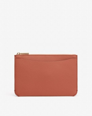 Cuyana System Zipper Ženske Pouches Crvene Smeđe | PUT9769RZ