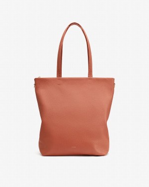 Cuyana Tall Easy Zipper Ženske Torbica Tote Crvene Smeđe | NTL4552XA