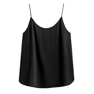 Cuyana Washable Charmeuse Cross-Back Cami Ženske Majica Bez Rukava Crne | SZD17JX