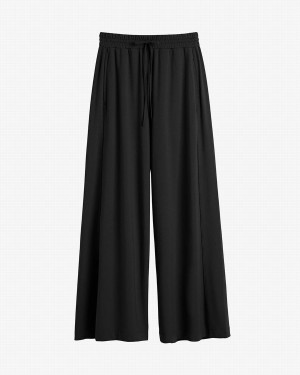 Cuyana Wide-Leg Drawstring Ženske Hlače Crne | RKQ9529IJ