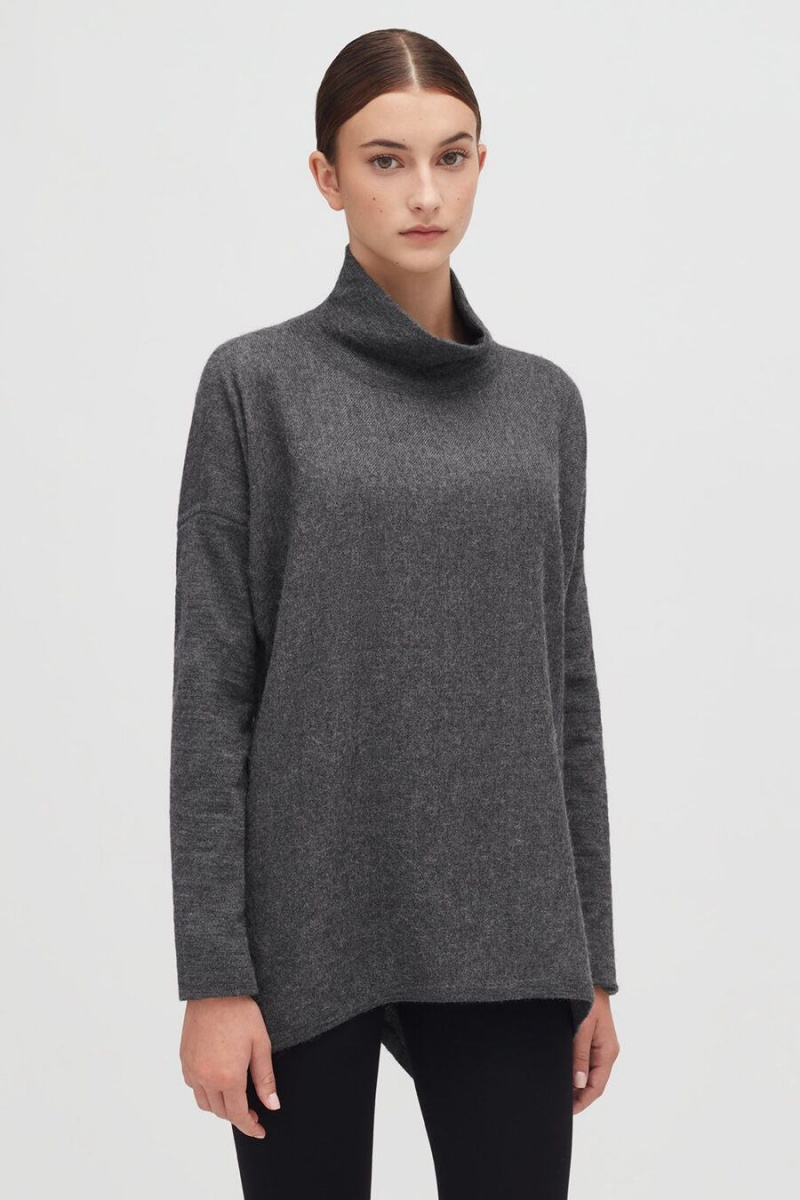 Cuyana Alpaca Open-Back Turtleneck Ženske Džemperi Sive | YAP2979MM