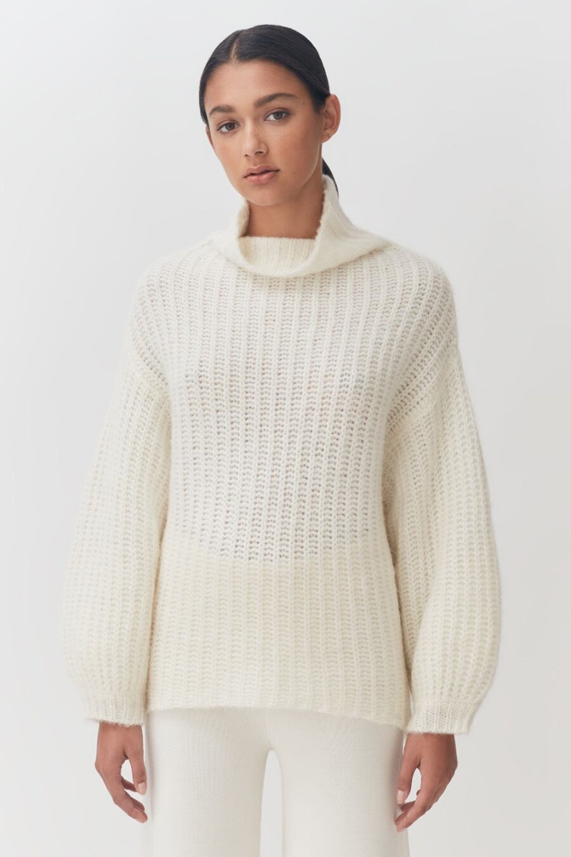 Cuyana Alpaca Vuna Turtleneck Ženske Džemperi Bijele | QPZ6160FY