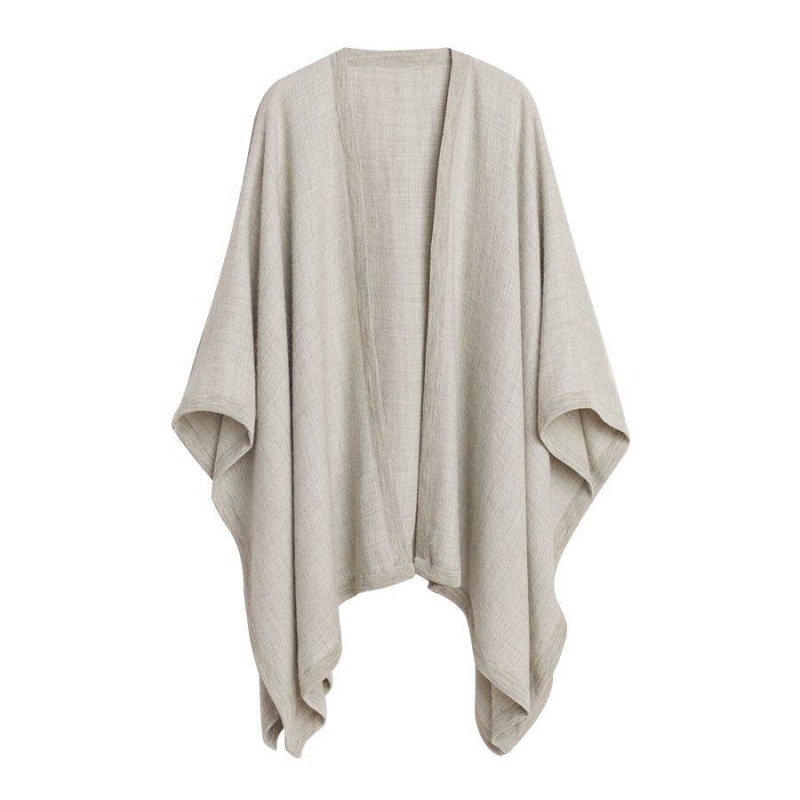 Cuyana Baby Alpaca Square Edge Cape Ženske Džemperi Svijetlo Sive | GVD9837PV