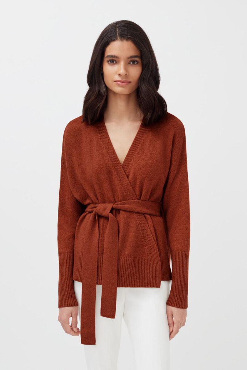 Cuyana Cashmere Soft Wrap Ženske Džemperi Tamno Narančaste | HNA864HP