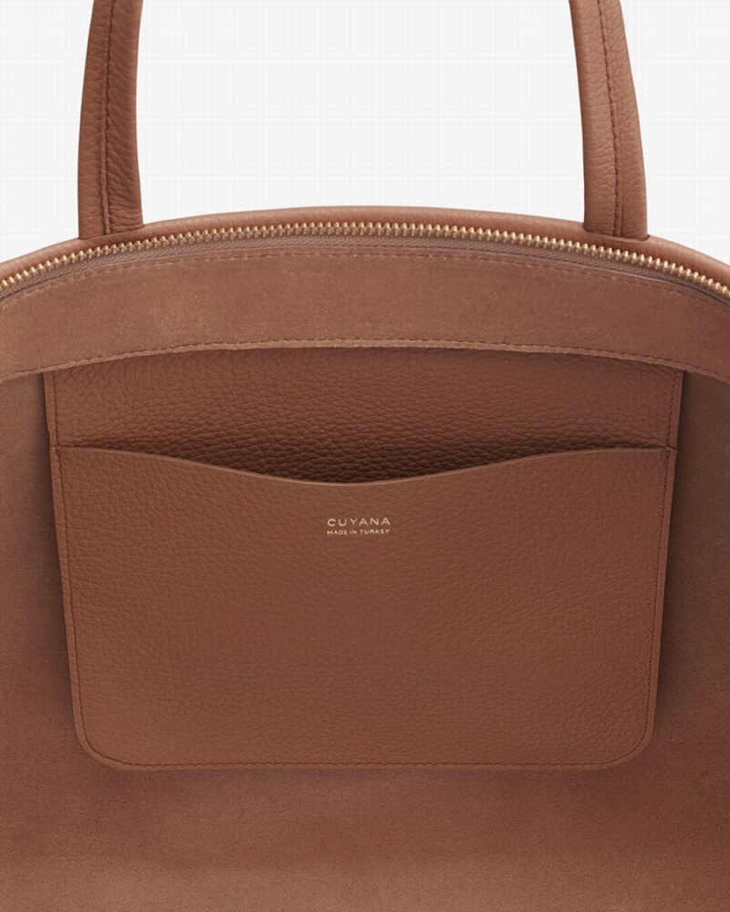 Cuyana Classic Easy Zipper Ženske Torbica Tote Smeđe | YGM7873OW