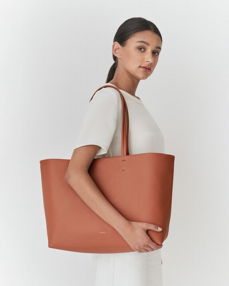 Cuyana Classic Easy Ženske Torbica Tote Crvene Smeđe | FEX4541QT