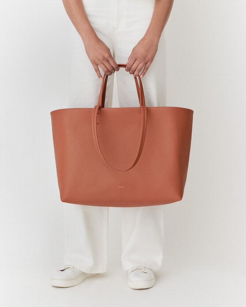 Cuyana Classic Easy Ženske Torbica Tote Crvene Smeđe | FEX4541QT