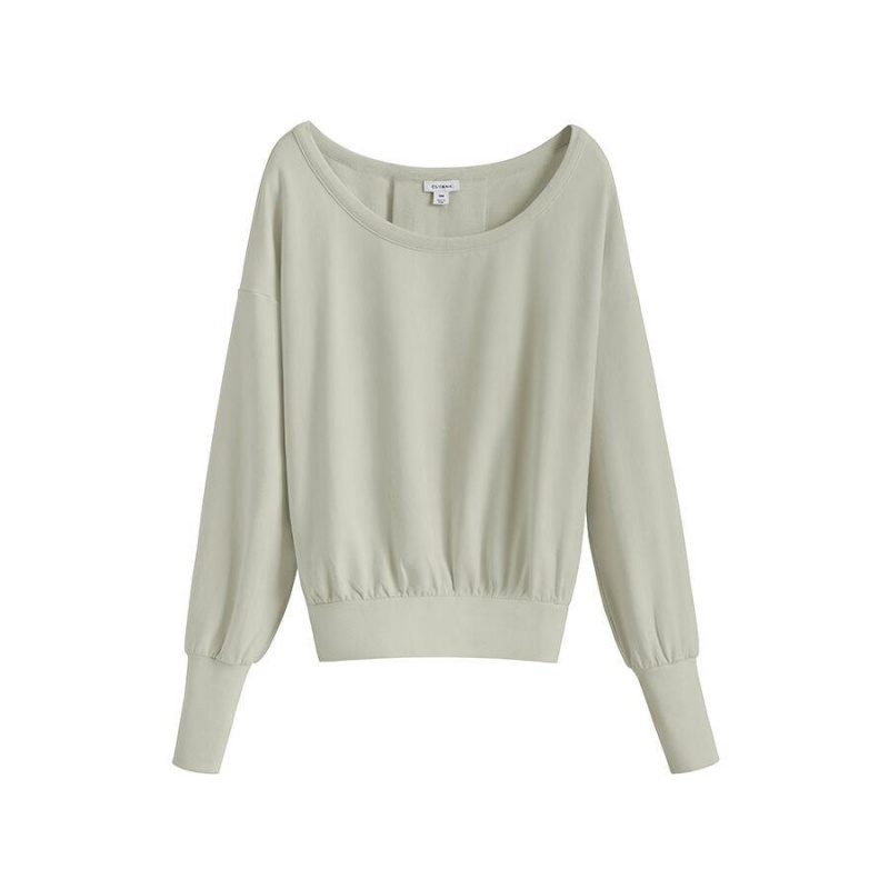 Cuyana French Terry Boatneck Ženske Dukserice Zelene | NTZ6681QS