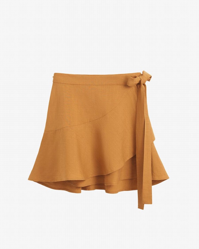 Cuyana Linen Wrap Mini Ženske Suknje Narančaste | WLV4860LQ