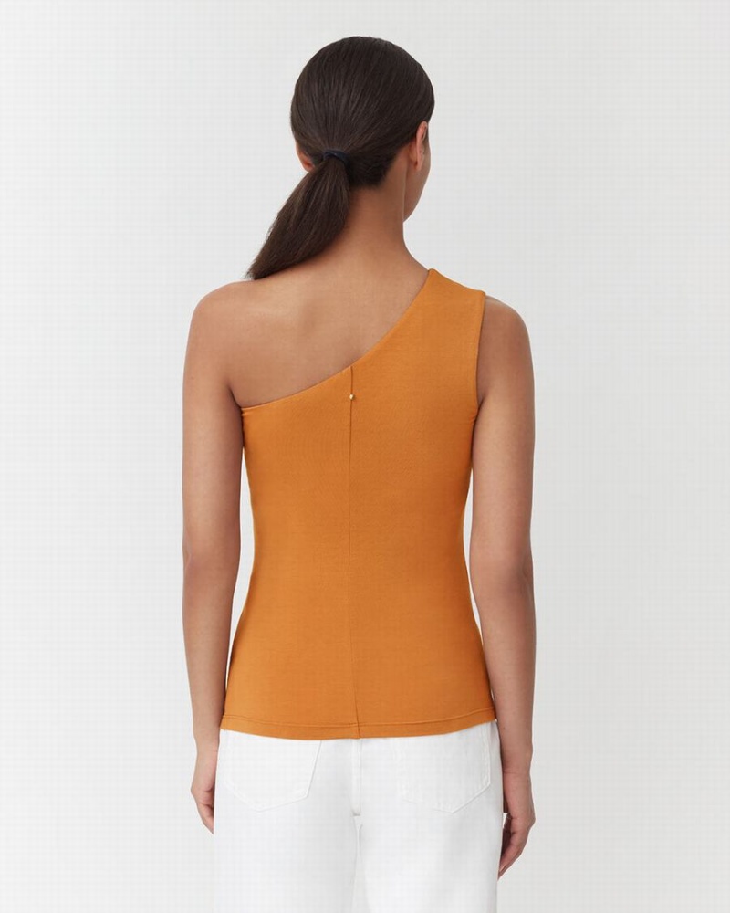 Cuyana One Shoulder Top Ženske Majica Bez Rukava Žute | EWV9690AC