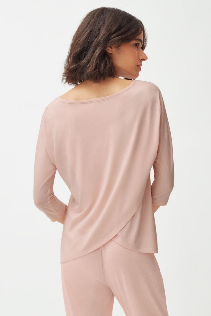 Cuyana Organic Pima Drape-Back Ženske Majice Roze | AXF383AE