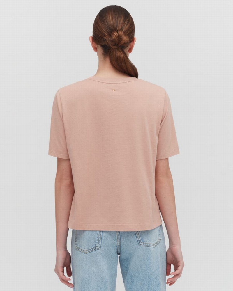 Cuyana Pima Cropped Tee Ženske Majice Roze | ILC399SR