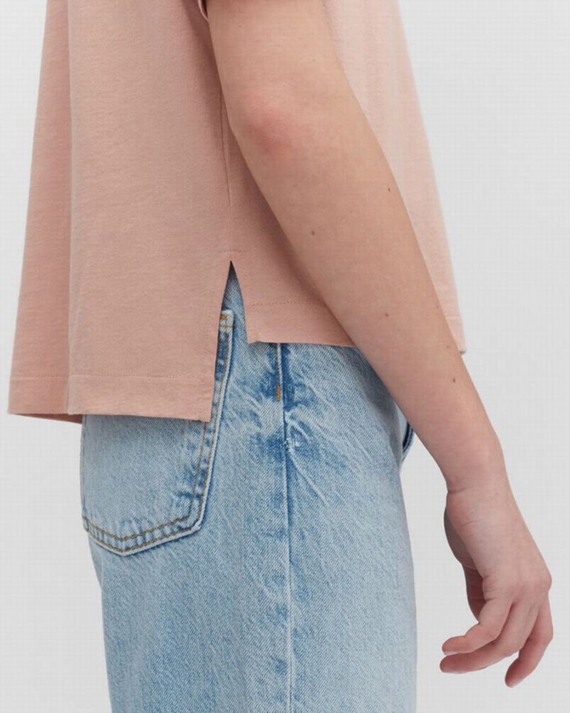 Cuyana Pima Cropped Tee Ženske Majice Roze | ILC399SR