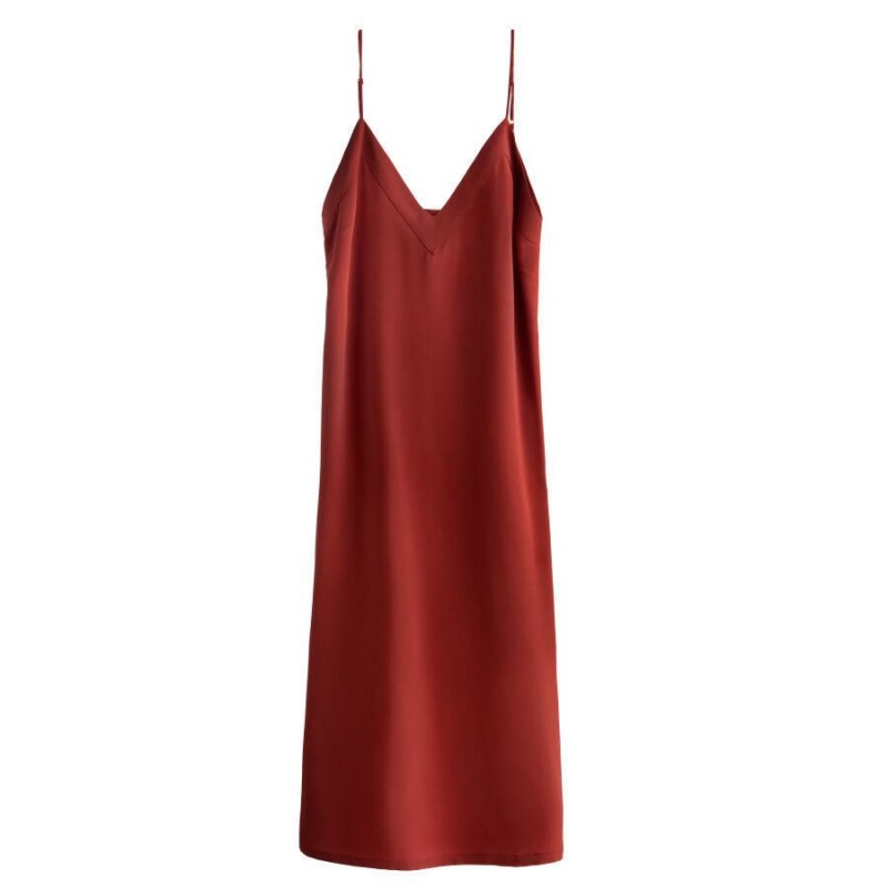 Cuyana Silk Slip Ženske Haljina Tamno Crvene | LCI9275AY