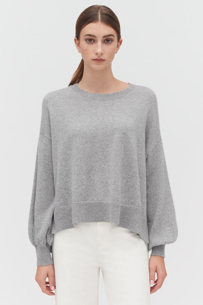 Cuyana Single-Origin Cashmere Open Side Ženske Džemperi Svijetlo Sive | VRS3673UY