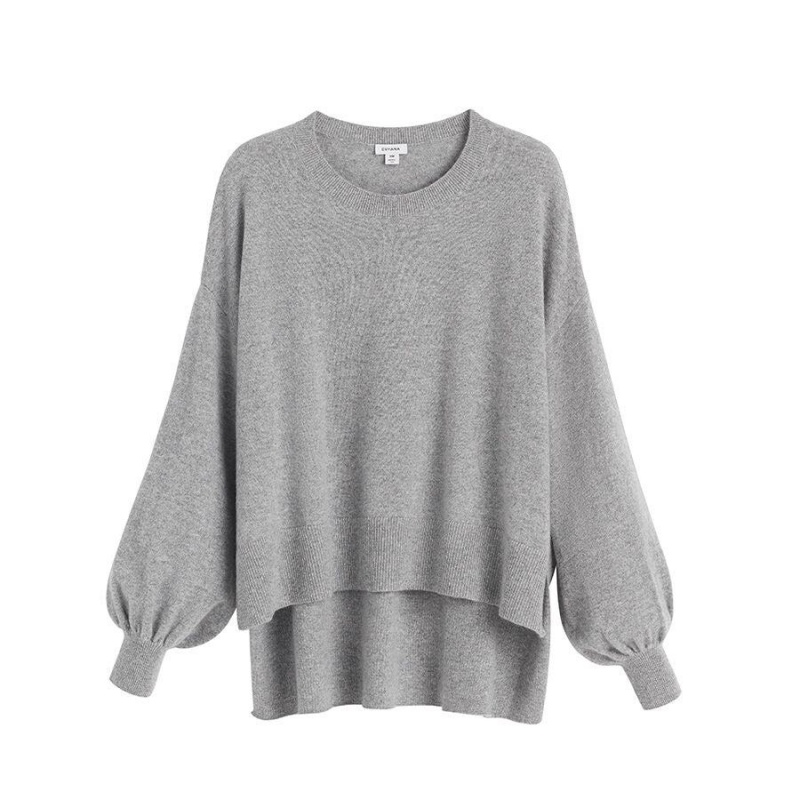 Cuyana Single-Origin Cashmere Open Side Ženske Džemperi Svijetlo Sive | VRS3673UY