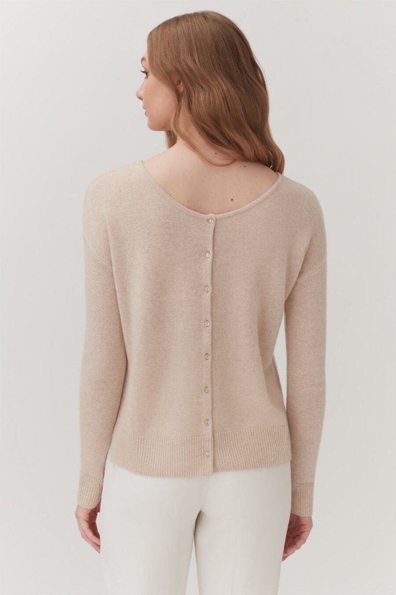 Cuyana Single-Origin Cashmere Ženske Kardigan Bež | CTS367GE