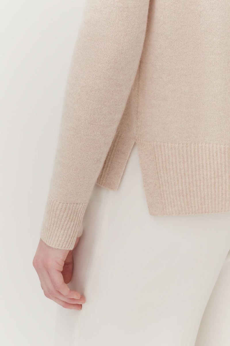 Cuyana Single-Origin Cashmere Ženske Kardigan Bež | CTS367GE