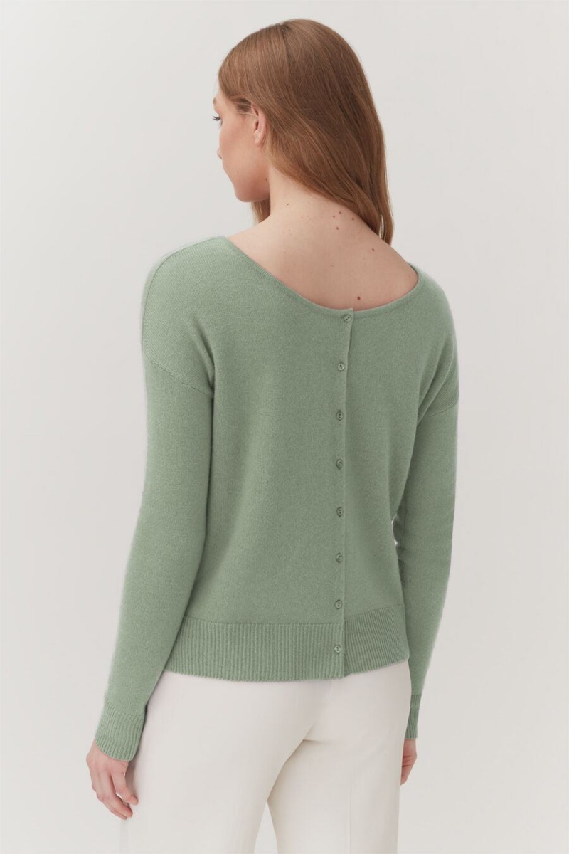 Cuyana Single-Origin Cashmere Ženske Kardigan Zelene | ERJ7067DP