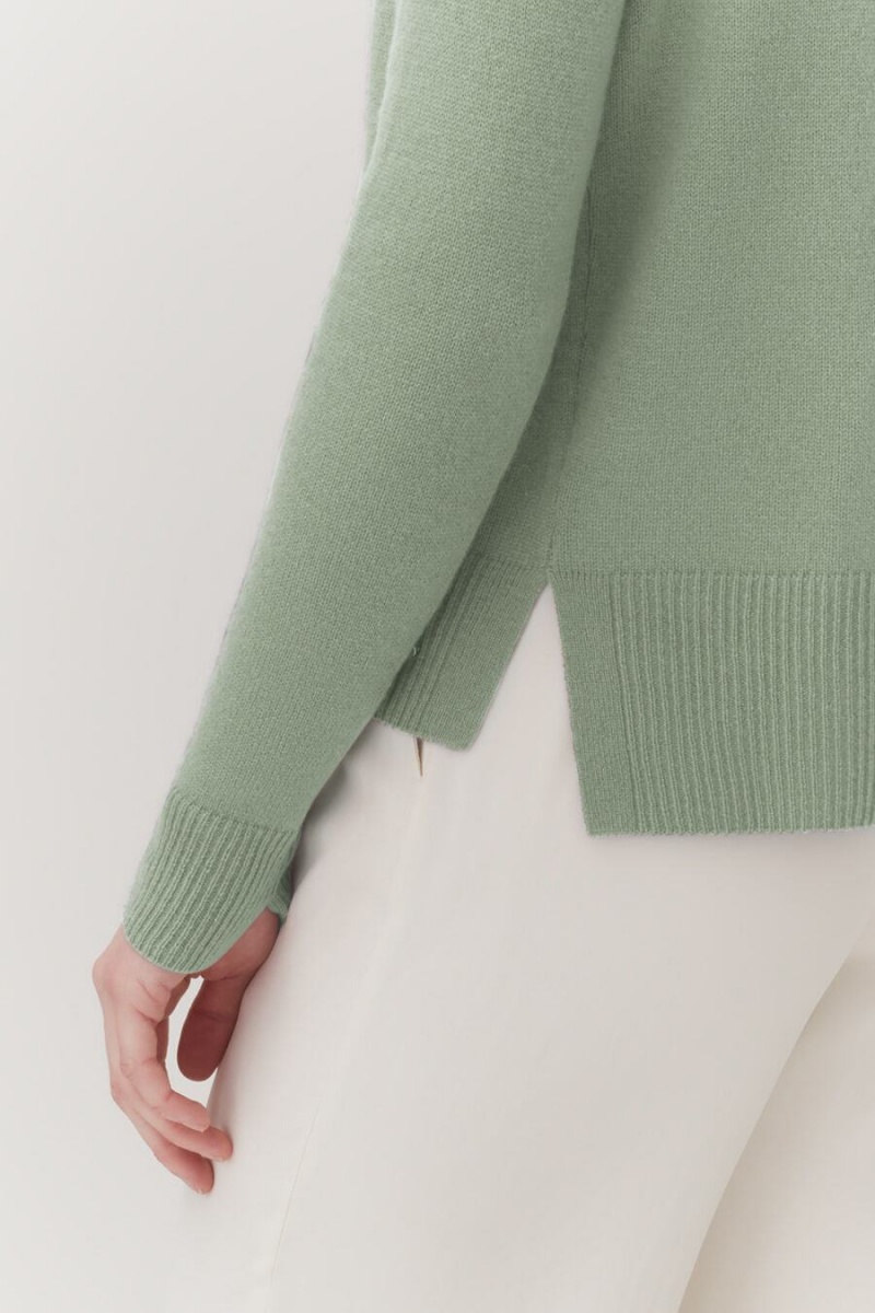 Cuyana Single-Origin Cashmere Ženske Kardigan Zelene | ERJ7067DP