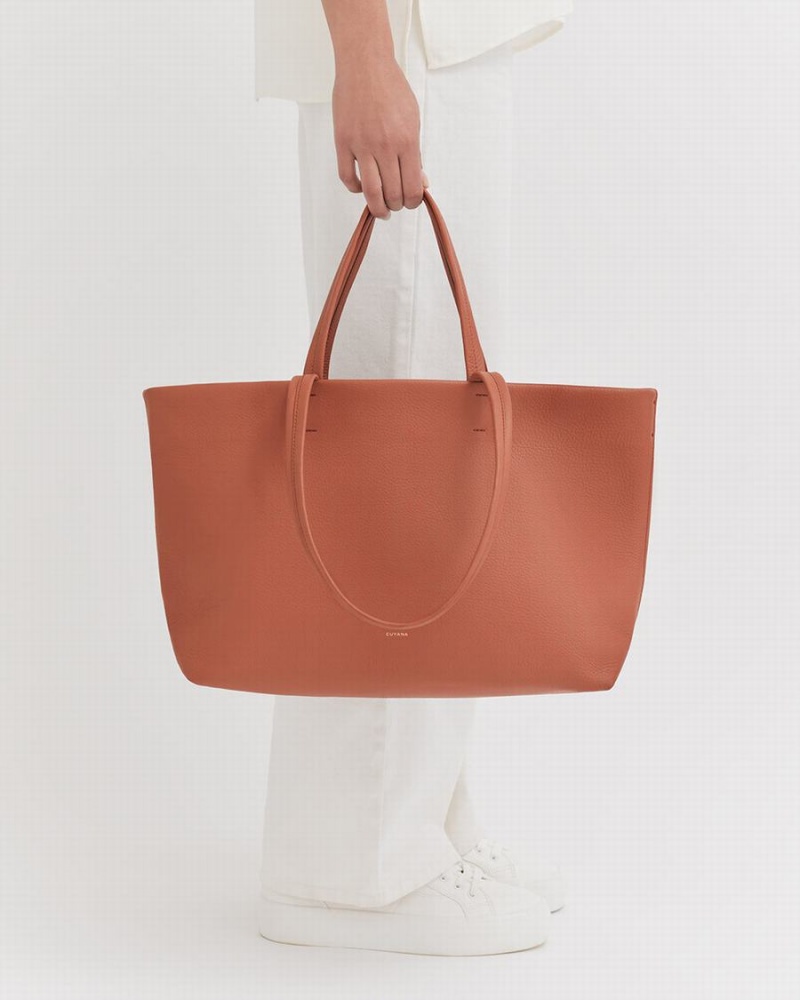 Cuyana Small Easy Ženske Torbica Tote Crvene Smeđe | PLA6695VQ