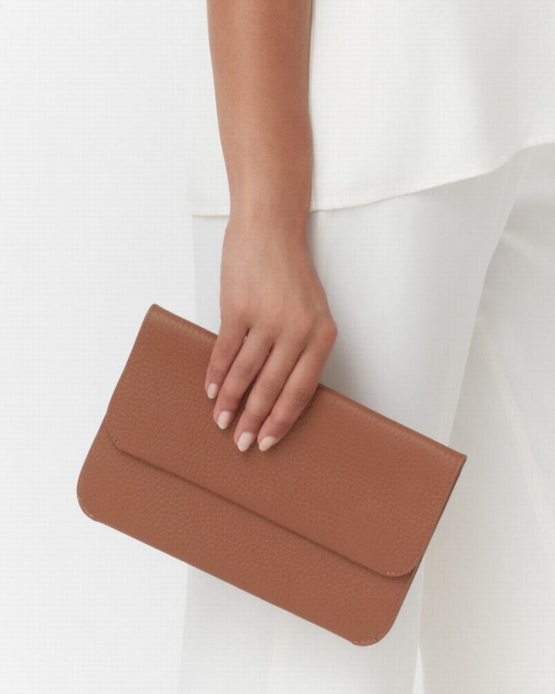 Cuyana System Flap Ženske Clutch Torbe Smeđe | FIR9921CV