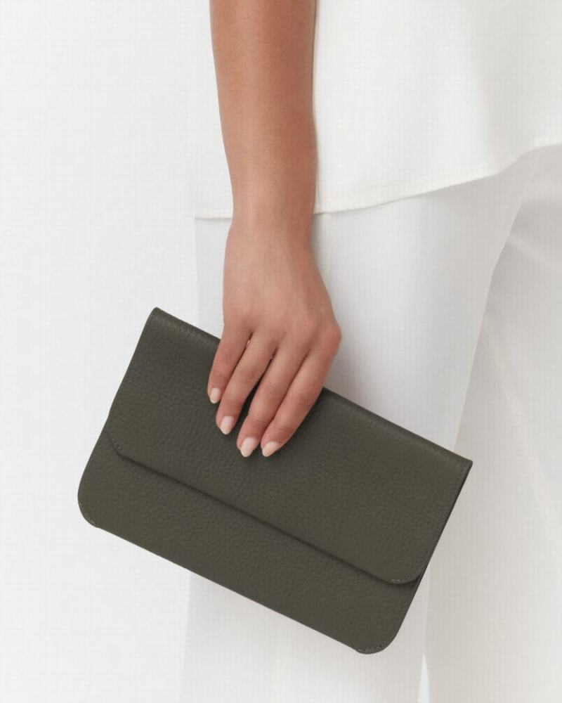 Cuyana System Flap Ženske Clutch Torbe Tamno Zelene | ENO4840ET