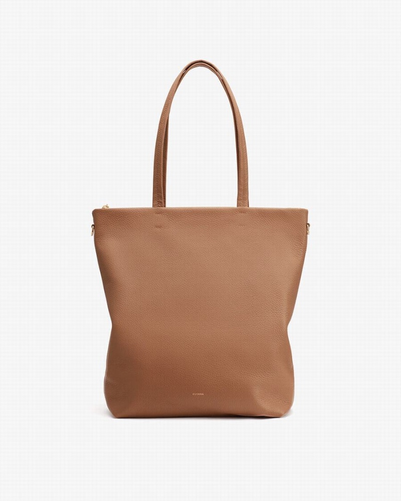 Cuyana Tall Easy Zipper Ženske Torbica Tote Smeđe | OQL4954JL