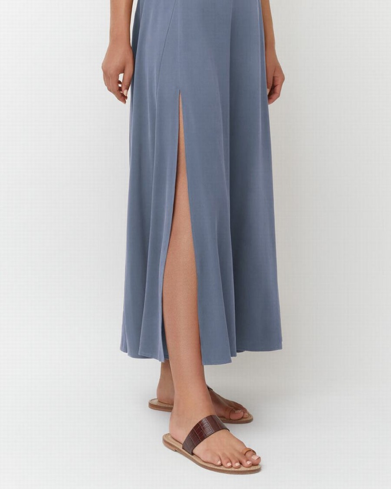 Cuyana Washable Silk Maxi Ženske Suknje Plave | QDZ6411LR